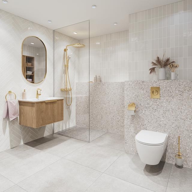 juego de escobilla de baño - montaje en pared