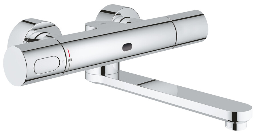 mezclador electrónico de lavabo de pared por infrarrojos con control termostático de temperatura