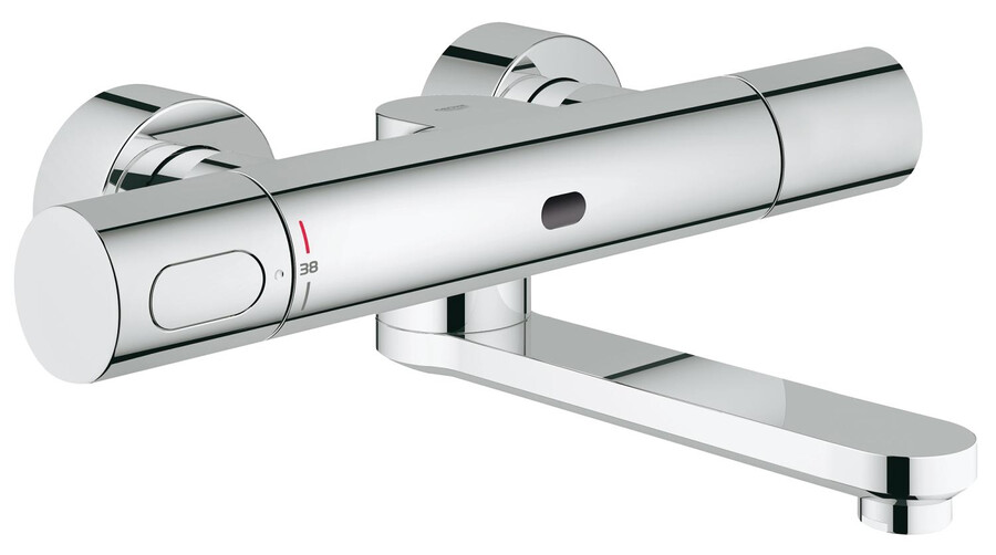 mezclador electrónico de lavabo de pared por infrarrojos con control termostático de temperatura