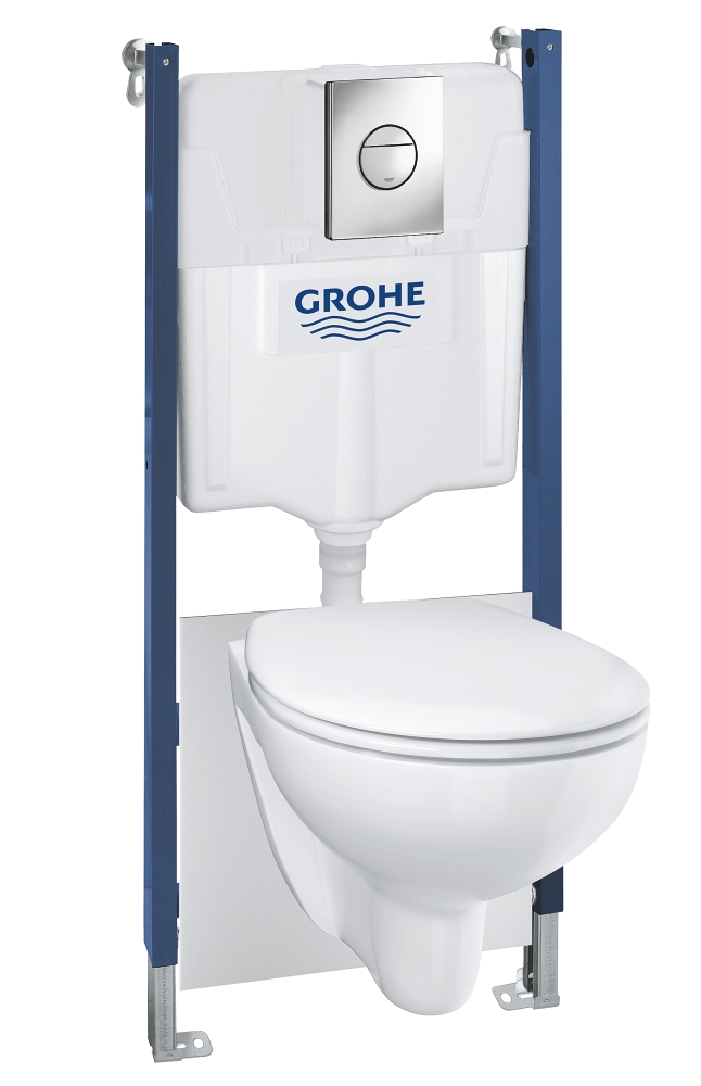 conjunto 5 en 1 para wc - 113 m - bau ceramic - placa de accionamiento sail cromo