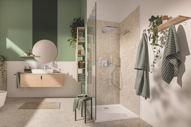 sistema de ducha empotrado con vitalio smartactive 310 cube
