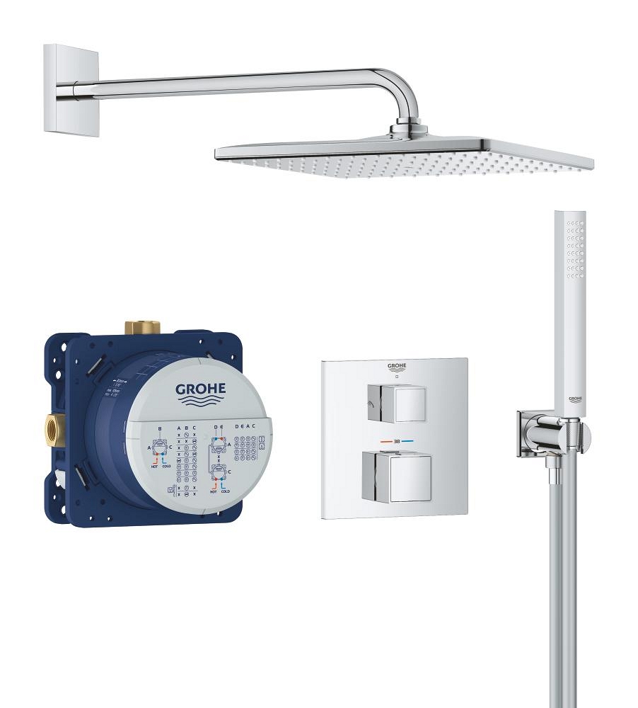 sistema de ducha empotrable con vitalio rain mono 310 cube