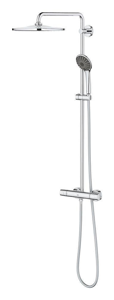 sistema de ducha con mezclador termostático para montaje en pared