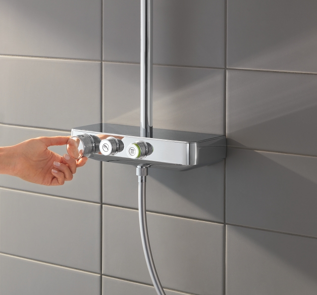 sistema de ducha con termostato - ducha de techo 3 chorros - 260 mm