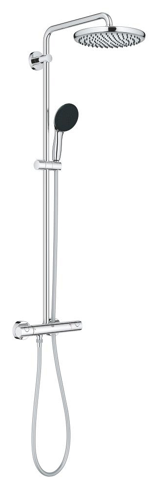 sistema de ducha con termostato - soporte superior ajustable