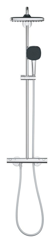 sistema de ducha con termostato - soporte superior ajustable