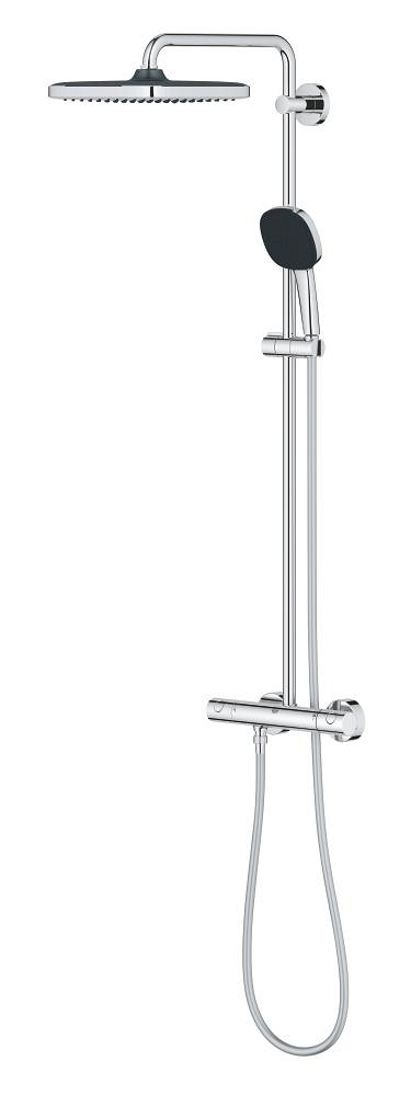 sistema de ducha con termostato - soporte superior ajustable