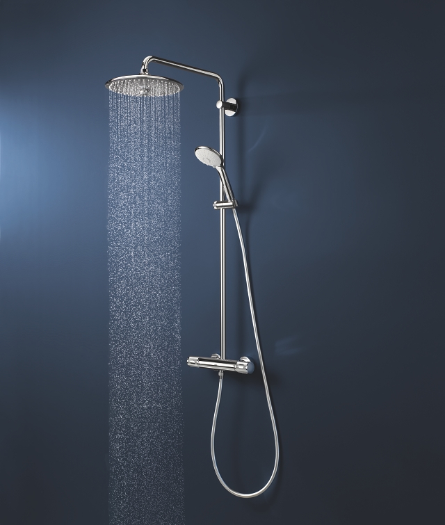 sistema de ducha con termostato - ducha de techo 3 chorros - 260 mm